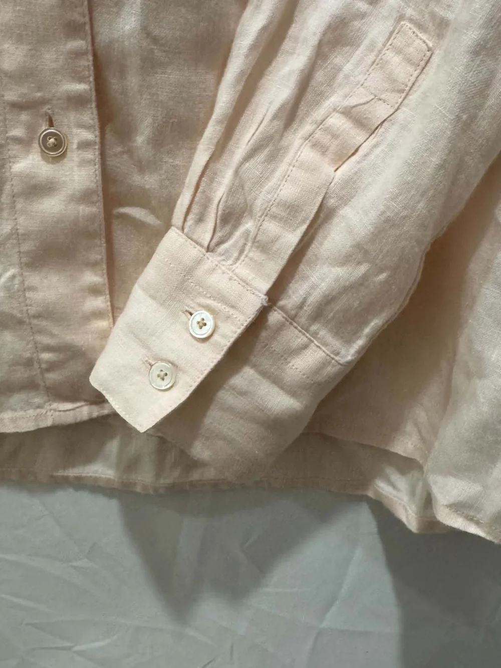 Women’s Pale Pink pure Irish Linen Button-Down Shirt - Lightweight Collared Top